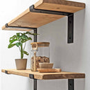 Rustic Thin Lipped Metal Bracket Shelf | 22cm Depth