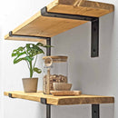 Rustic Thin Lipped Metal Bracket Shelf | 22cm Depth