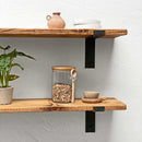 Rustic Thin Lipped Metal Bracket Shelf | 22cm Depth