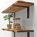 Rustic Thin Lipped Metal Bracket Shelf | 22cm Depth
