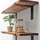 Rustic Thin Lipped Metal Bracket Shelf | 22cm Depth