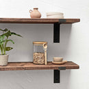 Rustic Thin Lipped Metal Bracket Shelf | 22cm Depth
