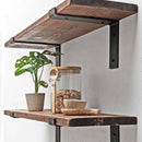 Rustic Thin Lipped Metal Bracket Shelf | 22cm Depth