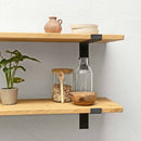 Rustic Thin Lipped Metal Bracket Shelf | 30cm Depth