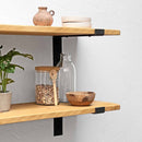 Rustic Thin Lipped Metal Bracket Shelf | 30cm Depth