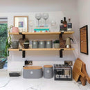 Rustic Thin Lipped Metal Bracket Shelf | 30cm Depth