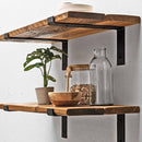 Rustic Thin Lipped Metal Bracket Shelf | 30cm Depth