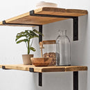 Rustic Thin Lipped Metal Bracket Shelf | 30cm Depth