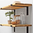 Rustic Thin Lipped Metal Bracket Shelf | 30cm Depth