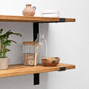 Rustic Thin Lipped Metal Bracket Shelf | 30cm Depth