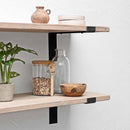 Rustic Thin Lipped Metal Bracket Shelf | 30cm Depth
