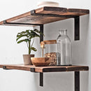 Rustic Thin Lipped Metal Bracket Shelf | 30cm Depth