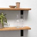 Rustic Wooden Shelf | Metal Brackets | Thin | 15cm Depth