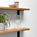 Rustic Wooden Shelf | Metal Brackets | Thin | 15cm Depth