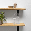 Rustic Wooden Shelf | Metal Brackets | Thin | 15cm Depth