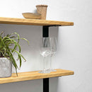 Rustic Wooden Shelf | Metal Brackets | Thin | 15cm Depth