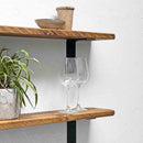 Rustic Wooden Shelf | Metal Brackets | Thin | 15cm Depth