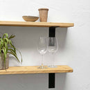 Rustic Wooden Shelf | Metal Brackets | Thin | 15cm Depth