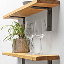 Rustic Wooden Shelf | Metal Brackets | Thin | 15cm Depth