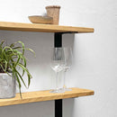 Rustic Wooden Shelf | Metal Brackets | Thin | 15cm Depth