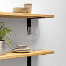 Rustic Wooden Shelf | Metal Brackets | Thin | 22cm Depth
