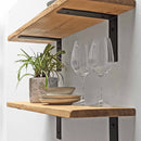Rustic Thin Metal Bracket Shelf | 22cm Depth