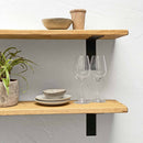 Rustic Wooden Shelf | Metal Brackets | Thin | 22cm Depth