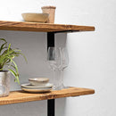 Rustic Thin Metal Bracket Shelf | 22cm Depth