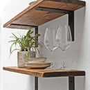 Rustic Thin Metal Bracket Shelf | 22cm Depth