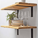 Rustic Thin Metal Bracket Shelf | 30cm Depth