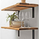 Rustic Thin Metal Bracket Shelf | 30cm Depth