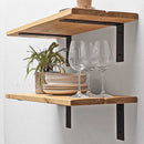 Rustic Thin Metal Bracket Shelf | 30cm Depth