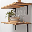 Rustic Thin Metal Bracket Shelf | 30cm Depth