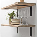 Rustic Thin Metal Bracket Shelf | 30cm Depth