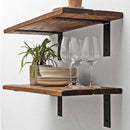 Rustic Thin Metal Bracket Shelf | 30cm Depth
