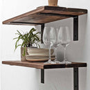 Rustic Thin Metal Bracket Shelf | 30cm Depth