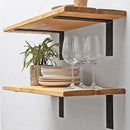 Rustic Thin Metal Bracket Shelf | 30cm Depth