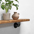 Thin Wooden Shelf - Industrial Pipe Brackets | 15cm Depth