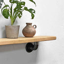 Thin Wooden Shelf - Industrial Pipe Brackets | 15cm Depth