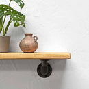 Thin Wooden Shelf - Industrial Pipe Brackets | 15cm Depth