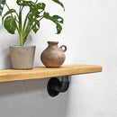 Thin Wooden Shelf - Industrial Pipe Brackets | 15cm Depth