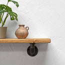 Thin Wooden Shelf - Industrial Pipe Brackets | 15cm Depth