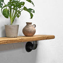 Thin Wooden Shelf - Industrial Pipe Brackets | 15cm Depth