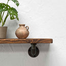 Thin Wooden Shelf - Industrial Pipe Brackets | 15cm Depth