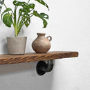 Thin Wooden Shelf - Industrial Pipe Brackets | 15cm Depth