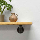 Thin Wooden Shelf - Industrial Pipe Brackets | 15cm Depth