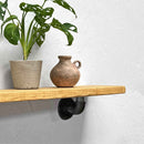 Thin Wooden Shelf - Industrial Pipe Brackets | 15cm Depth