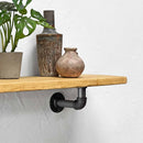 Thin Wooden Shelf - Industrial Pipe Bracket | 22cm Depth