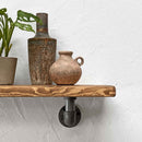 Thin Wooden Shelf - Industrial Pipe Bracket | 22cm Depth