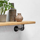 Thin Wooden Shelf - Industrial Pipe Bracket | 22cm Depth